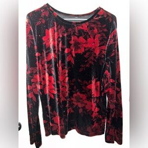 🌹Velvet Shimmery Rose Blouse